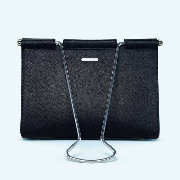 Studio Cult Binder Clip Bag Purse in Black and Silver - Picture 2 of 16